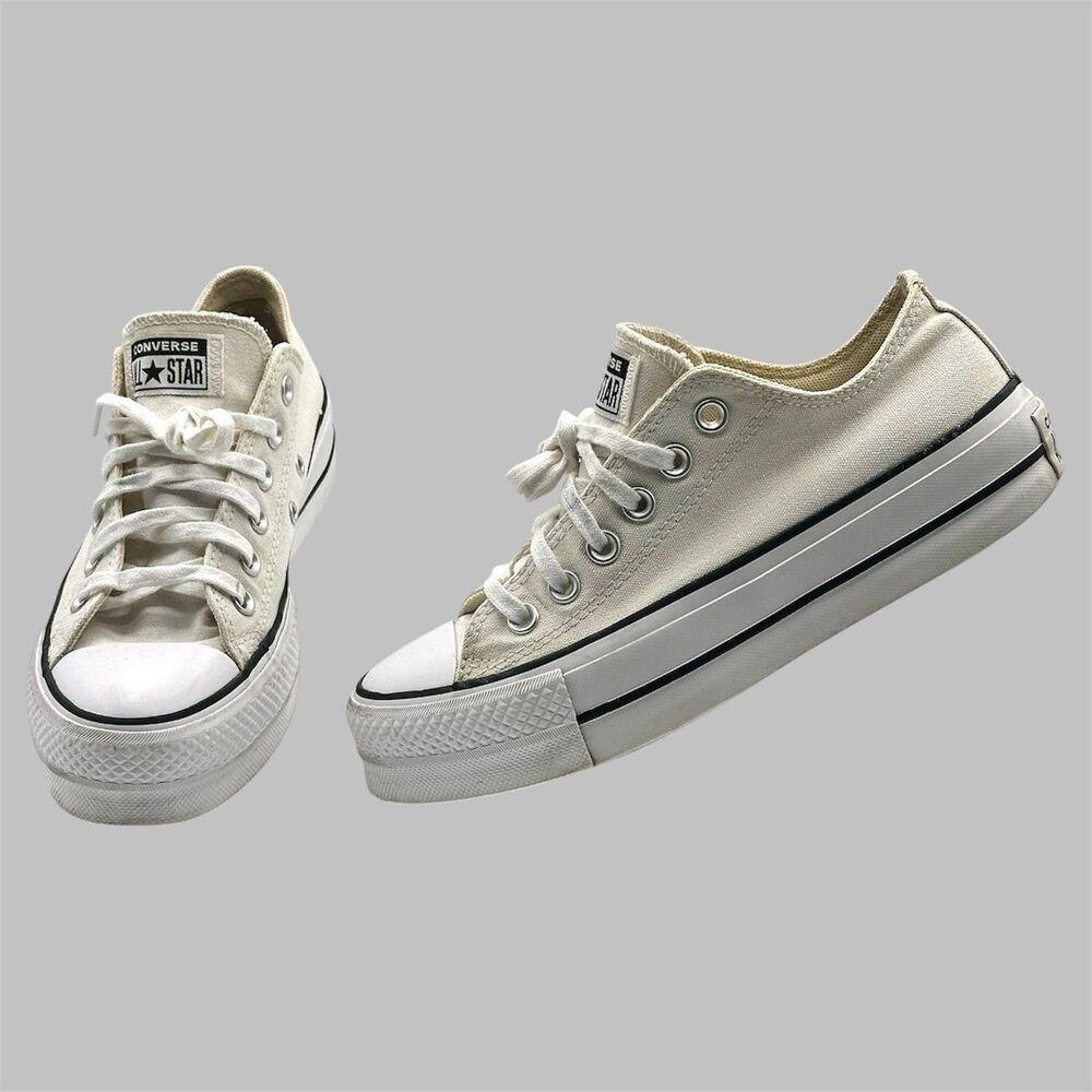 Converse All Star Platform Low Top White Black 560251F Women Size 6.5 Shoes